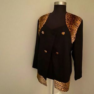 Chas Stevens Blazer w/ Velvet Leopard Accents